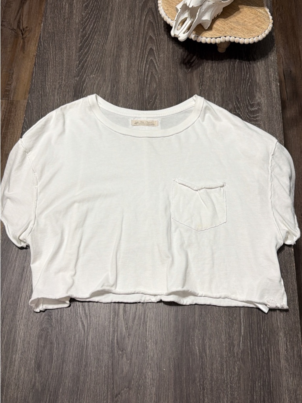 We The Free Cream Cropped Pocket Tee